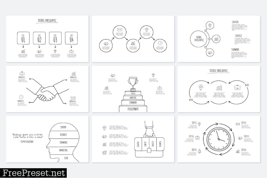 Doodle Animated PowerPoint Infographics v.2 33SAXKL