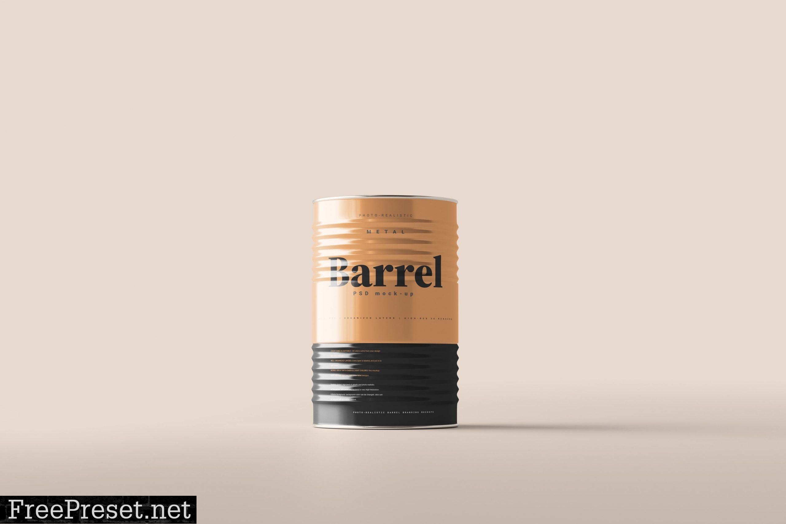 Drum Barrel Mockup 7403525