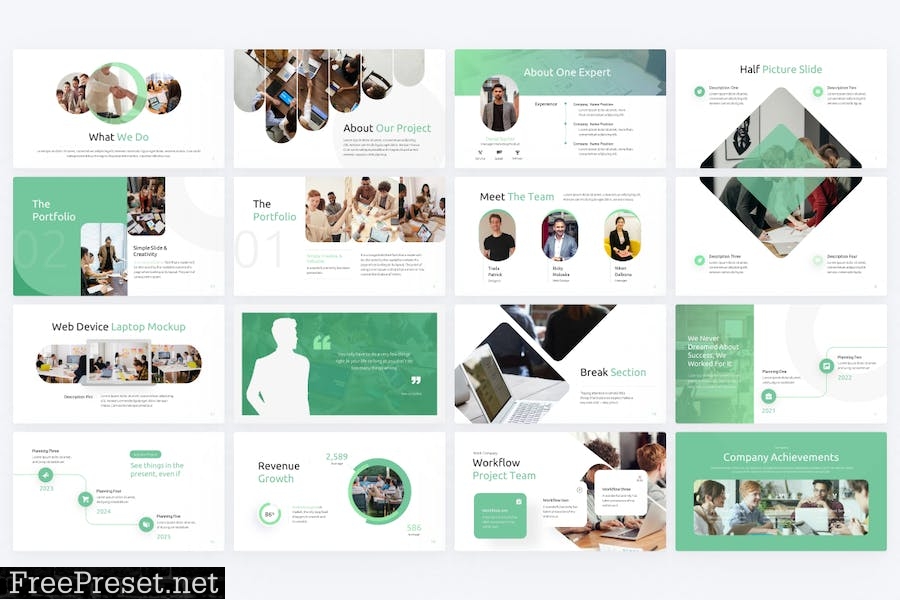 E Company Business PowerPoint Template ZK7YAWH