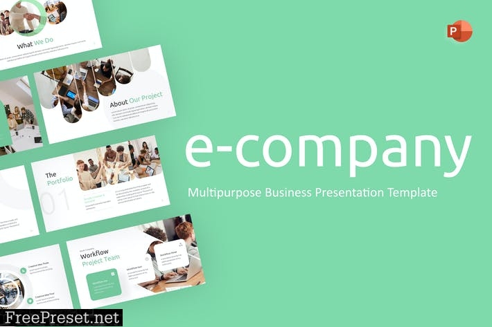 E Company Business PowerPoint Template ZK7YAWH