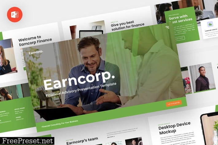 Earncorp - Financial Powerpoint Template 4REGHKQ