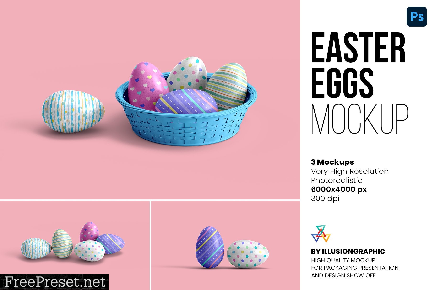 Easter Eggs Mockup - 3 Views 7139615