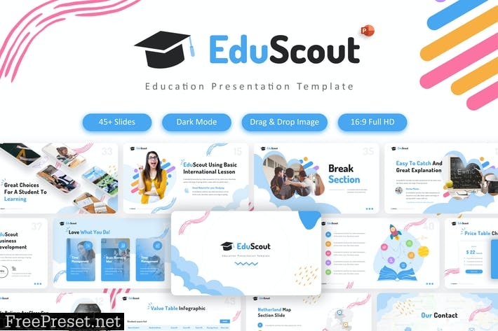 EduScout Creative Education PowerPoint Template JHAJGUB