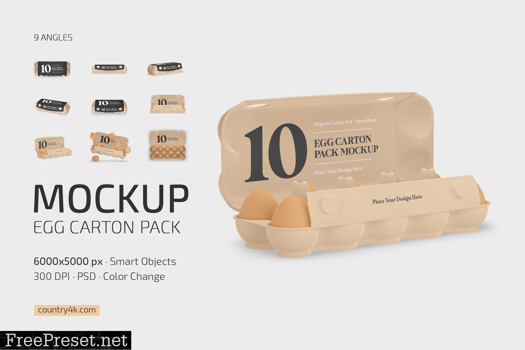 Egg Carton Pack Mockup Set 7233492