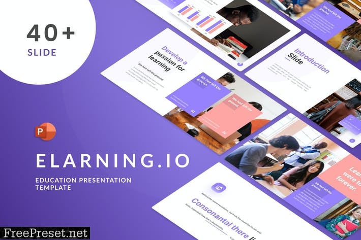 ELarning.io Education PowerPoint Template STRVC93