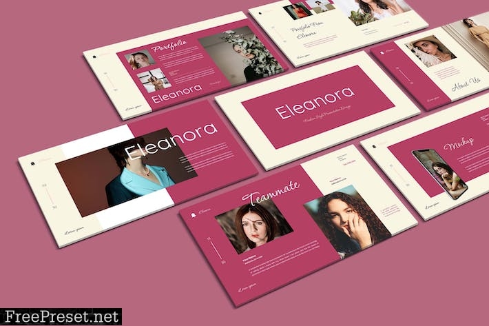 Eleonora Fashion Presentation PowerPoint Template FREEV78