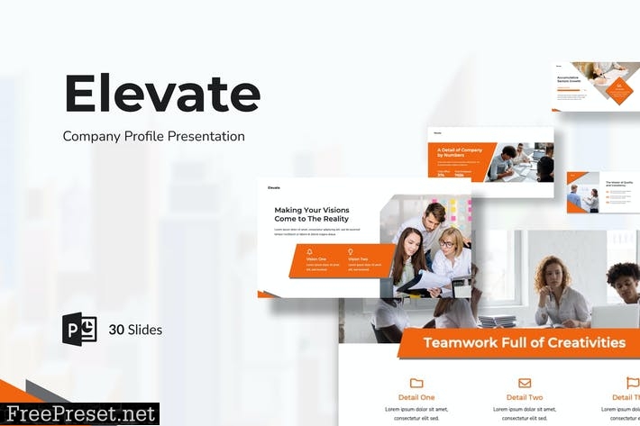 Elevate - Company Profile Presentation Powerpoint VLYENLW