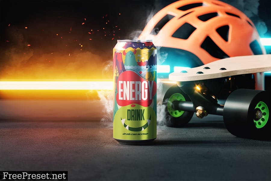 Energy Drink Can Mockup SCTG6XU