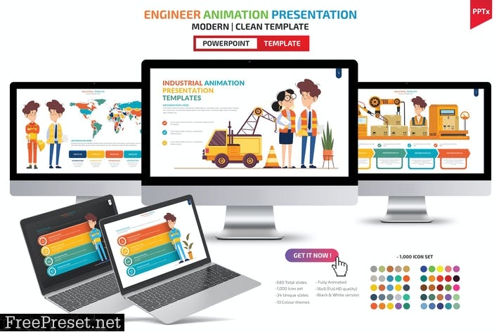 Engineer Animation Powerpoint Template F7FQUPW