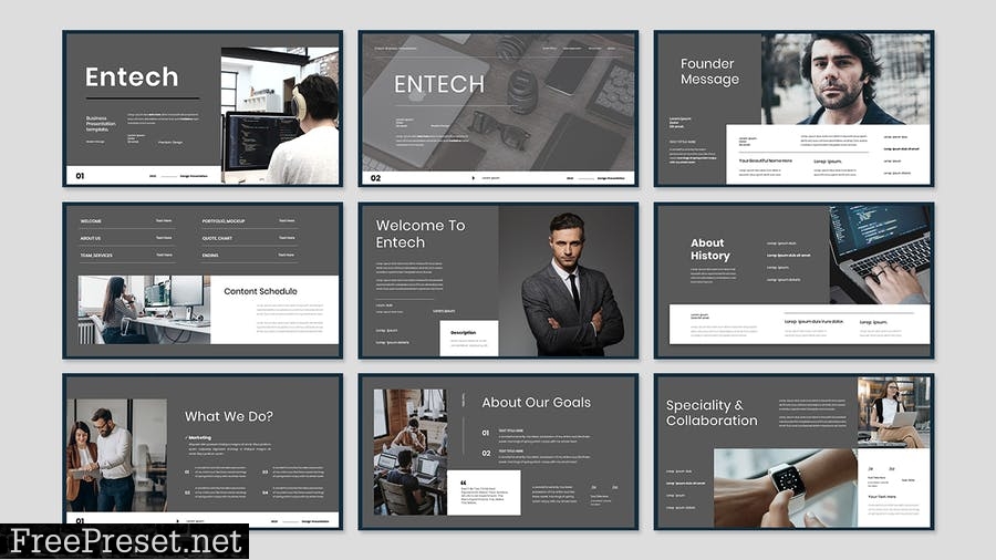 Entech - Business Presentation PowerPoint Template BLXMP37