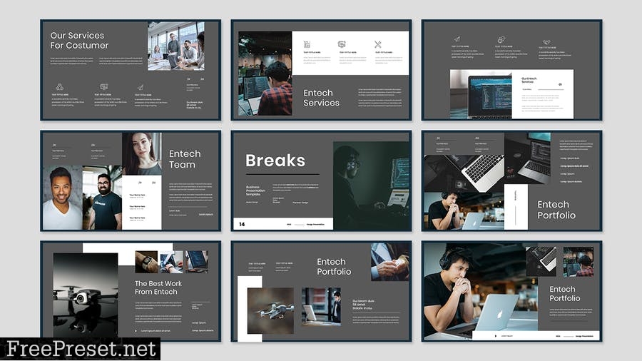 Entech - Business Presentation PowerPoint Template BLXMP37