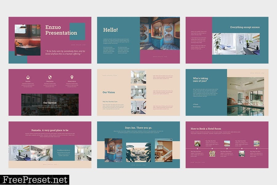 Enzuo : Hotel Lookbook Powerpoint Template YSX6RDF