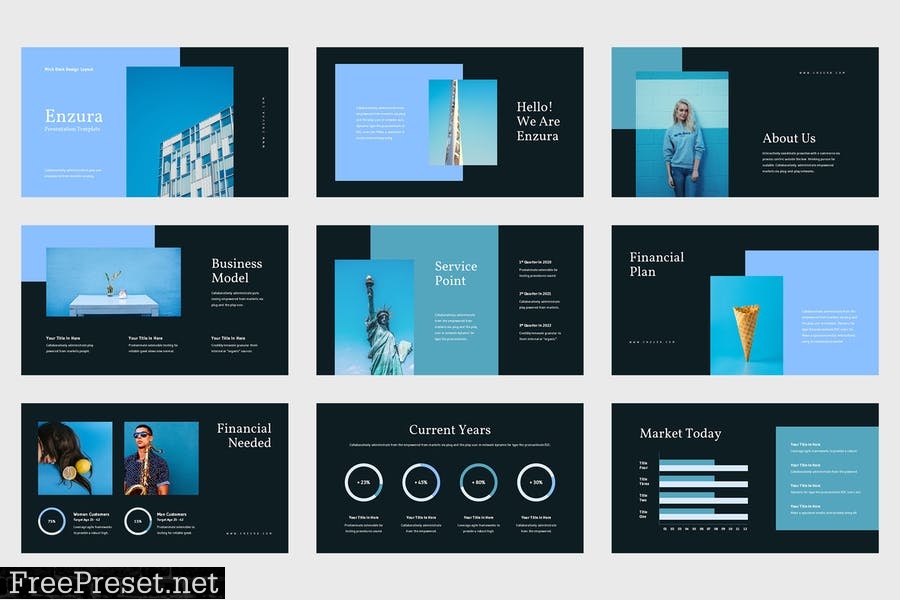 Enzura - Pitch Deck Blue Powerpoint Template UYSZVT3