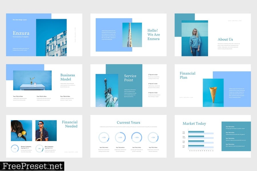 Enzura - Pitch Deck Blue Powerpoint Template UYSZVT3