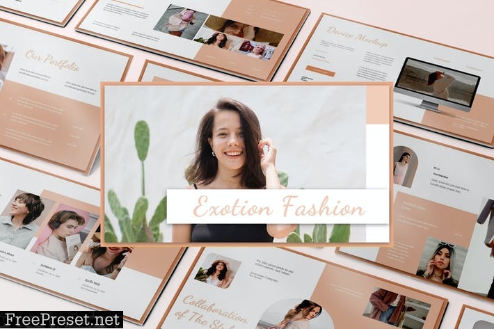 Exotion - Fashion Presentation PowerPoint Template 2DQBB3R