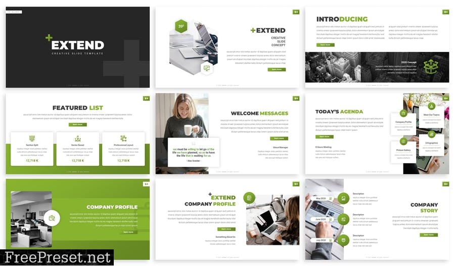 Extend - Eco Business Prensentation Template BW9XFPN