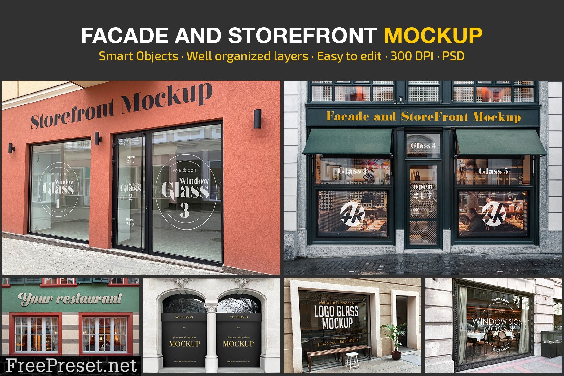 Facade and StoreFront Mockup Set 7366275