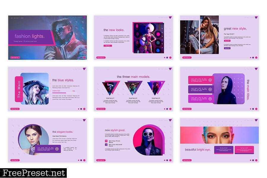 Fashion Lights Presentation Template R58WNPQ