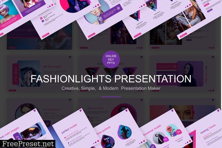 Fashion Lights Presentation Template R58WNPQ