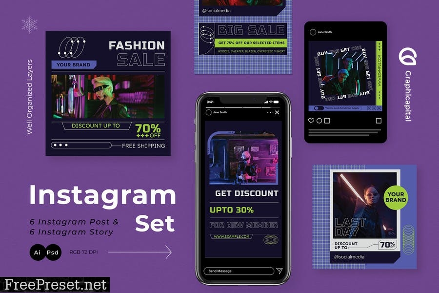 Fashion Sale Cyberpunk Instagram Pack UKMFXND