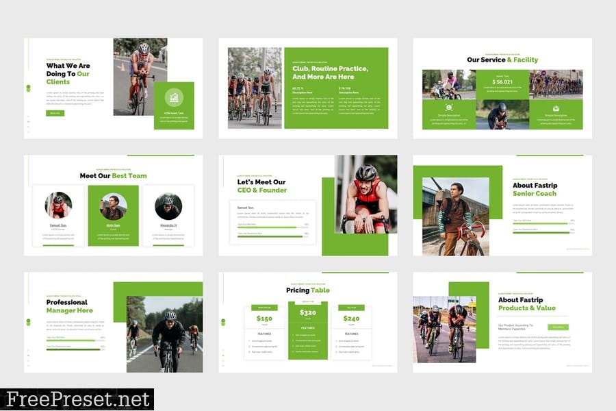 Fastrip - Bicycle Sport PowerPoint Template BV78TQM