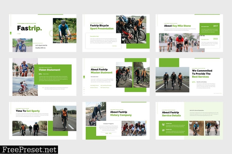 Fastrip - Bicycle Sport PowerPoint Template BV78TQM