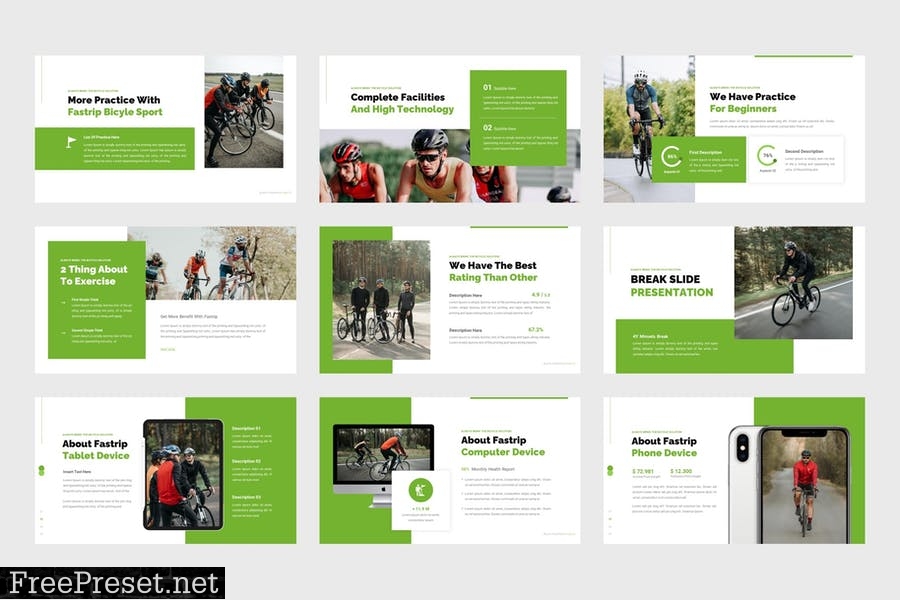 Fastrip - Bicycle Sport PowerPoint Template BV78TQM