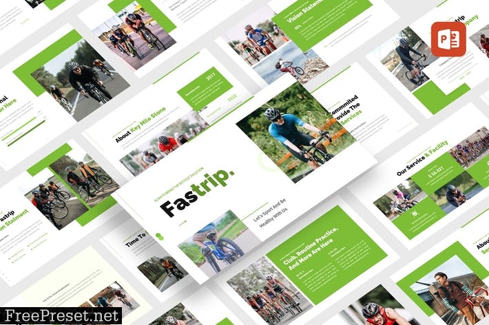 Fastrip - Bicycle Sport PowerPoint Template BV78TQM