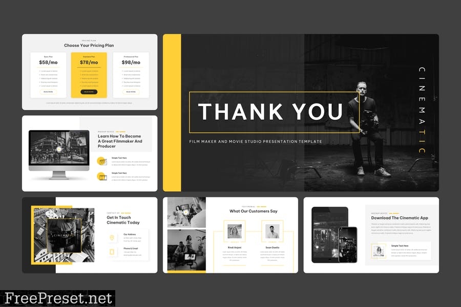 Film Maker and Movie Studio PowerPoint Template S5XE5PP