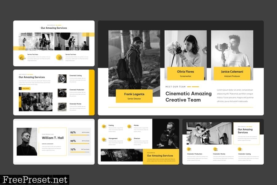 Film Maker and Movie Studio PowerPoint Template S5XE5PP