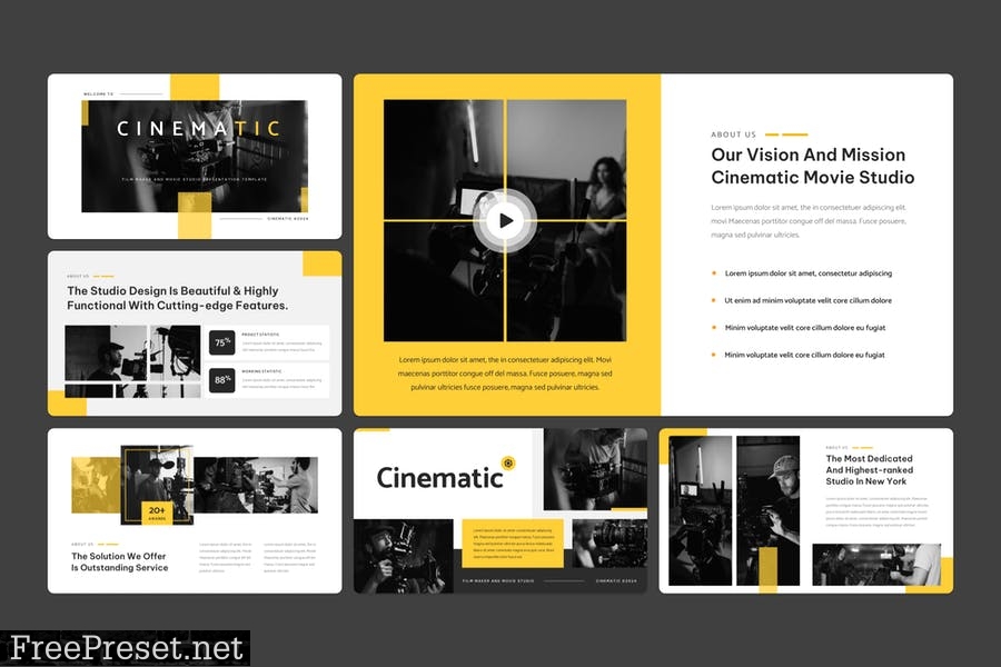 Film Maker and Movie Studio PowerPoint Template S5XE5PP