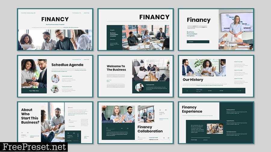 Financy Business Presentation PowerPoint Template MYP7DZC