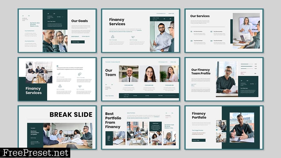 Financy Business Presentation PowerPoint Template MYP7DZC