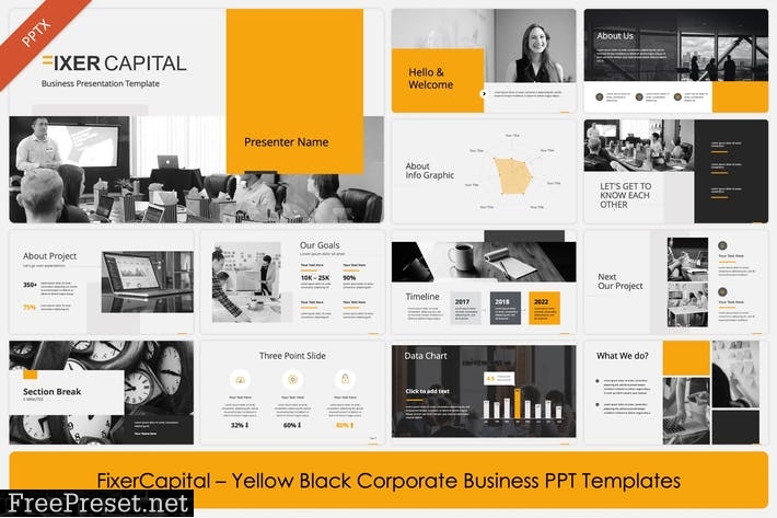 FixerCapital - Yellow Corporate Business PPT F8T3JZ2