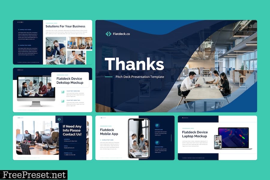 Flatdeck - Pitch Deck PowerPoint Template QRR5X63