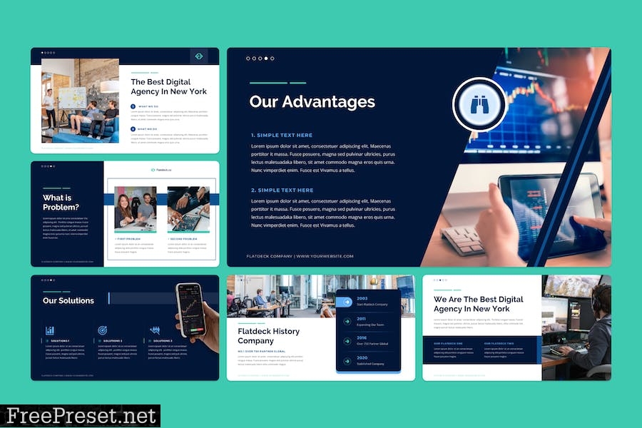Flatdeck - Pitch Deck PowerPoint Template QRR5X63