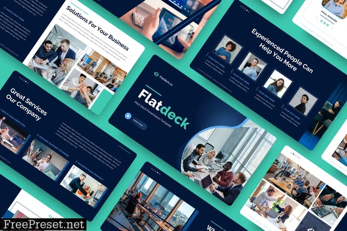 Flatdeck - Pitch Deck PowerPoint Template QRR5X63