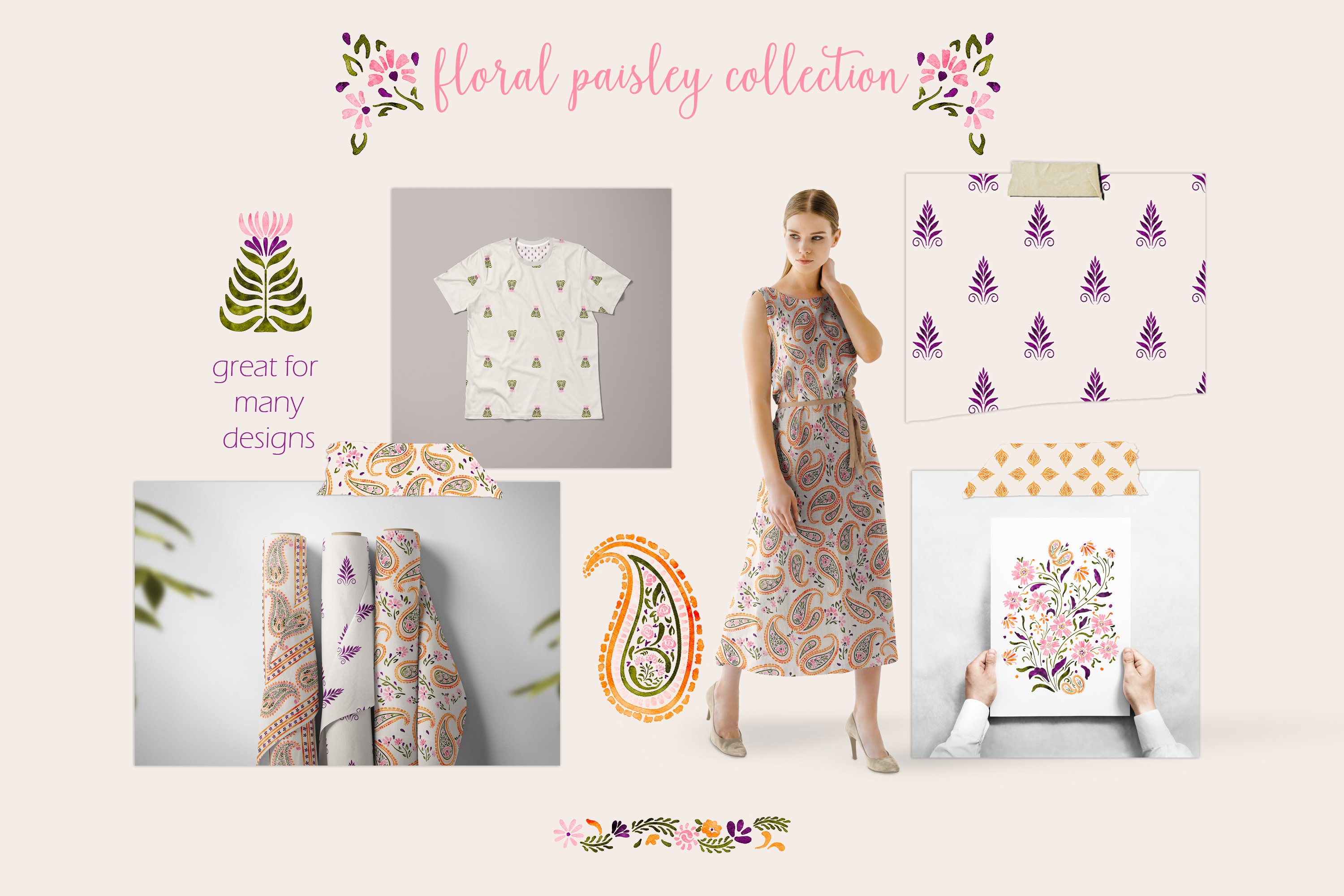 Floral paisley collection 6828392