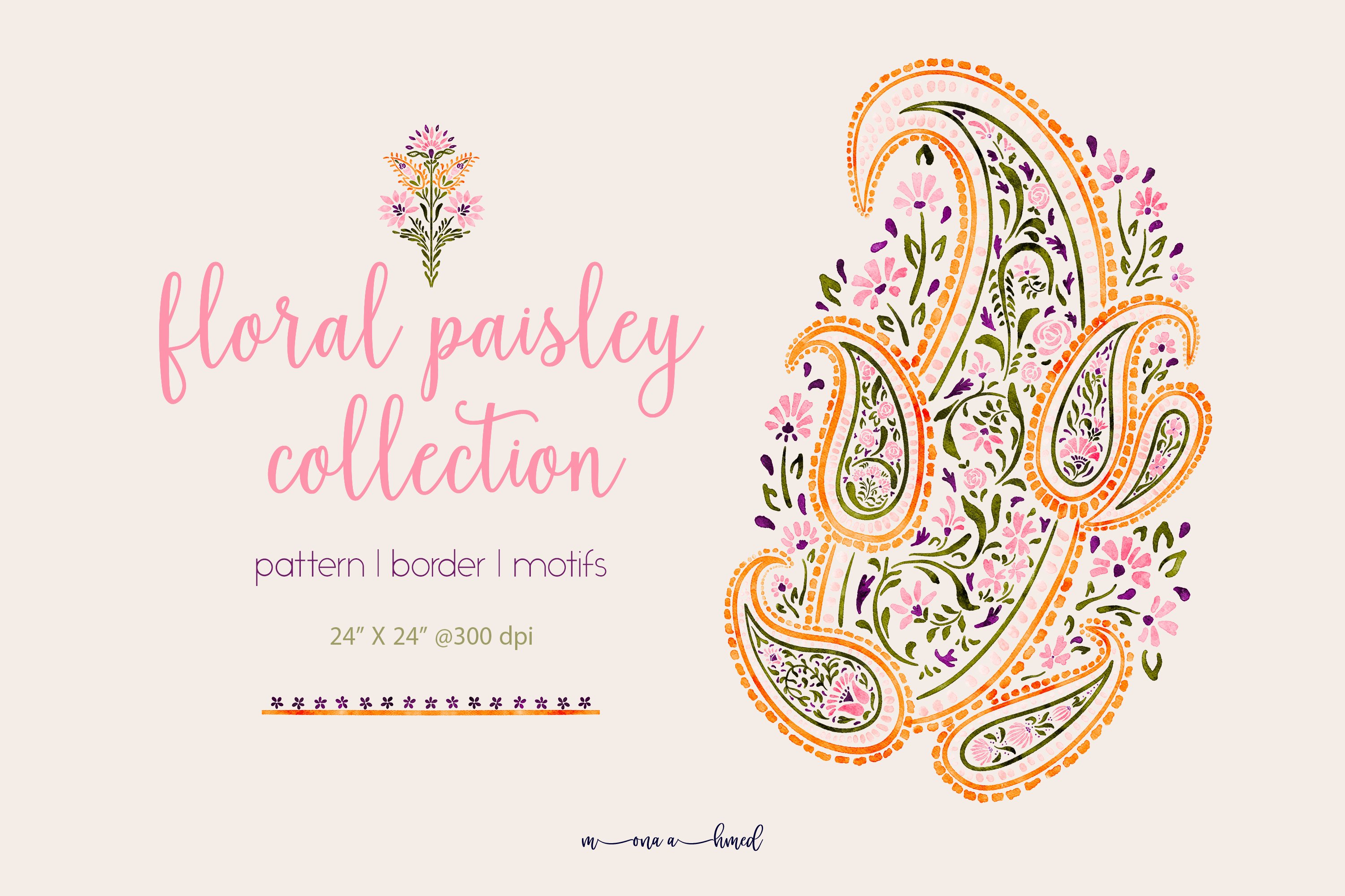 Floral paisley collection 6828392