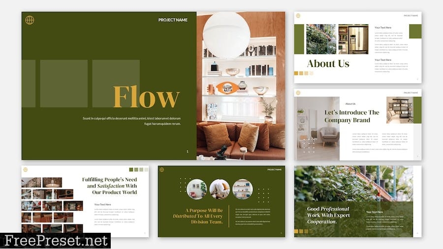 FLOW - Creative Business Company Powerpoint LDZLRQV