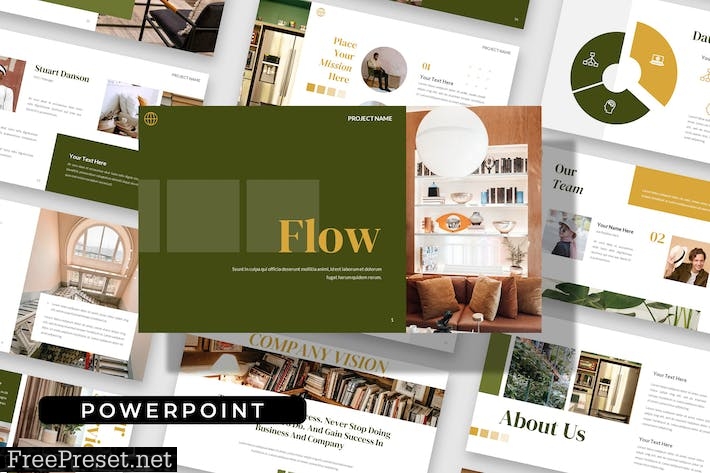 FLOW - Creative Business Company Powerpoint LDZLRQV