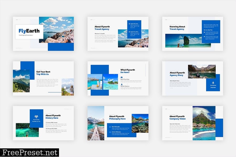 Flyearth - Travel Agency Presentation Powerpoint 9282ZPS