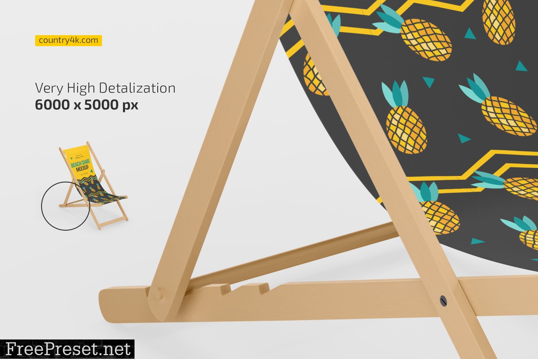 Folding Beach Chair Mockup Set 7114605