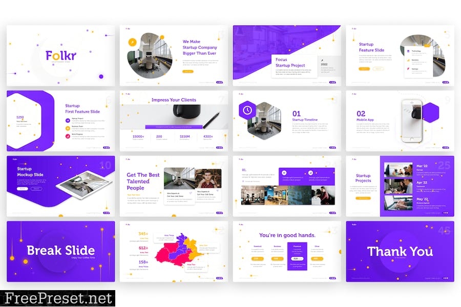 Folkr Creative Start Up PowerPoint Template 93U7B9N