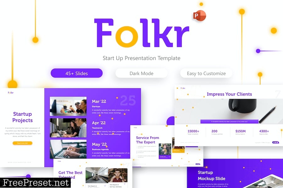 Folkr Creative Start Up PowerPoint Template 93U7B9N