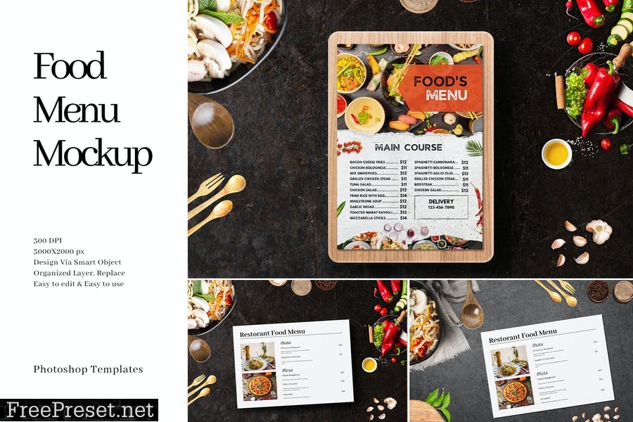 Food Menu Mockup ES8E8KU