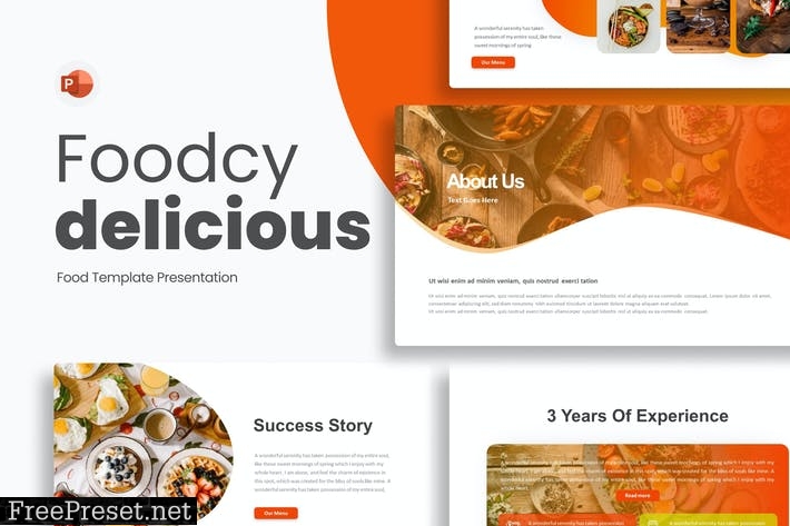 Foodcy Orange Creative Food Gradient Presentation R3H558S