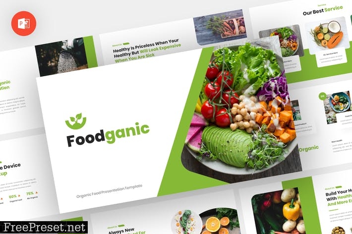 Foodganic - Organic Food Powerpoint Template S5S6PX6