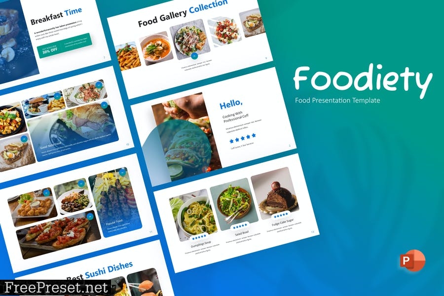 Foodiety Food PowerPoint Template 388KLYY