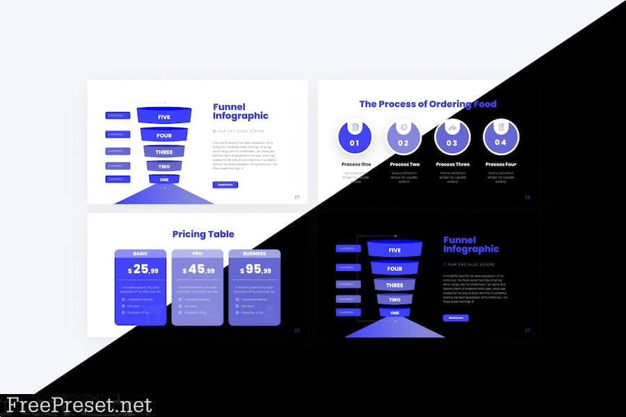 Foodstar Blue Creative Food Gradient PowerPoint 3KDDQAG